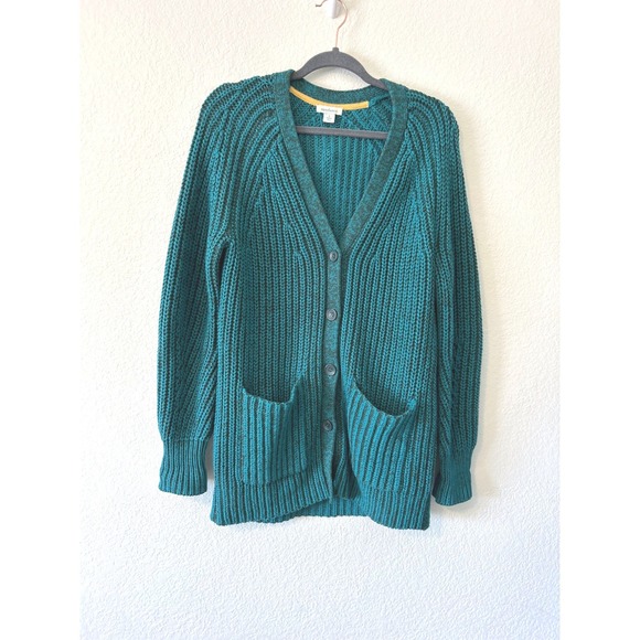 Sundance Sweaters - Sundance Coastal Grandma Teal Green Chunky Ribbed Knit Cardigan Sweater SZ SM